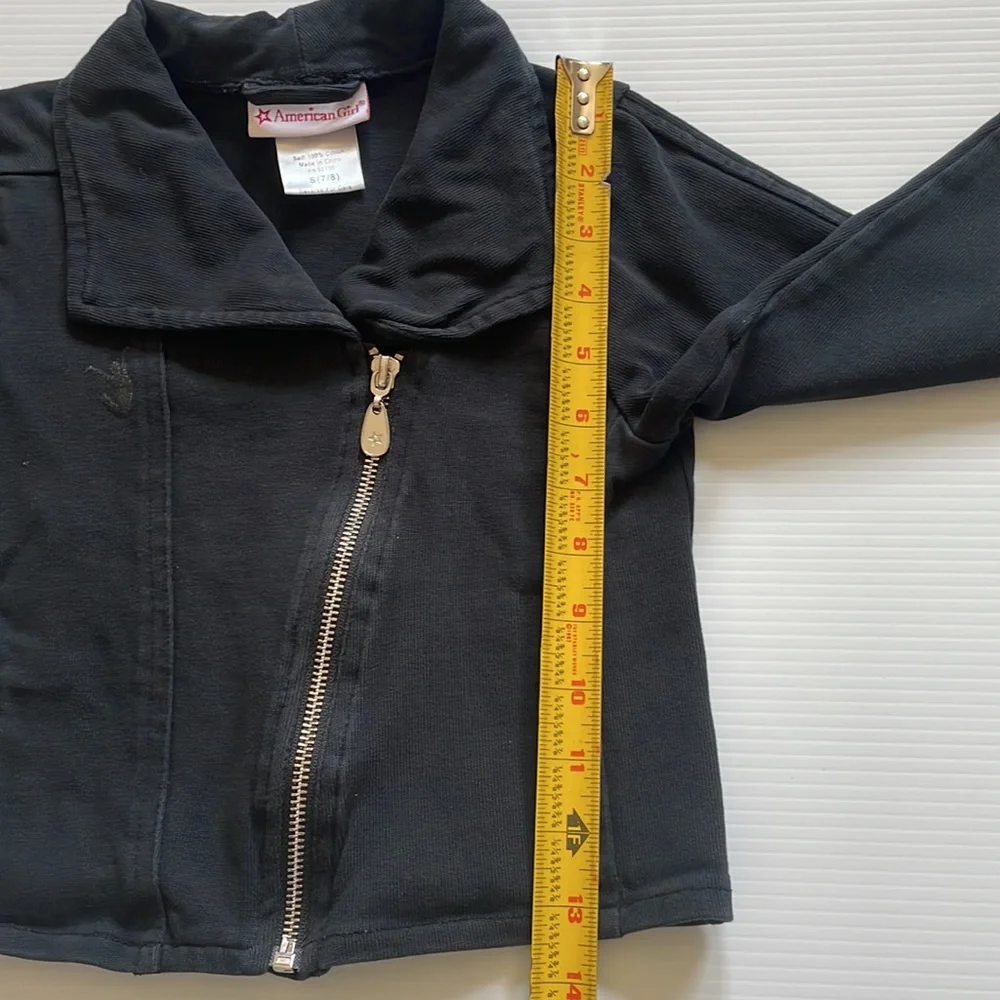 American Girl Moto faded black jacket size S 7/8